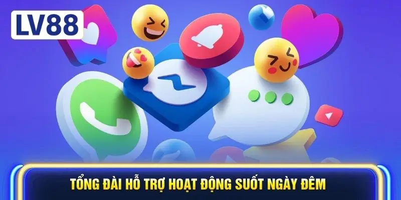 Tổng đài hỗ trợ hoạt động suốt ngày đêm